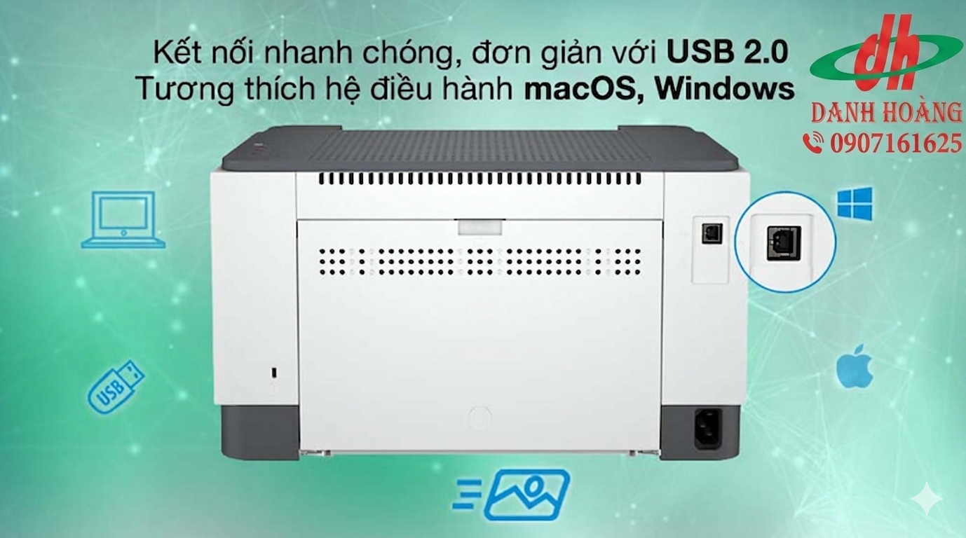 Máy in HP M211d hỗ trợ in hai mặt tự động (Automatic duplexing) giúp tiết kiệm giấy và thời gian